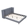 HomeRoots Gray Tufted Upholstered Queen Bed Frame With LED Lighting And USB - 4 of 4