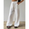 Womens Wide Leg Pants Elastic Waist Tie Front Casual Lounge Trousers - 4 of 4
