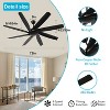 Wanze of Ocean 72 in. Modern Indoor&Outdoor Downrod Mount Black Blades 6-Speed Ceiling Fan with Remote and 3-Size Downrods - 4 of 4