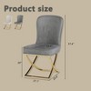 Lirago Set of 4 Grey Velvet Dining Chairs with Golden Metal Legs-Modern Ergonomic Design for Kitchen, Living Room & Office - 3 of 4