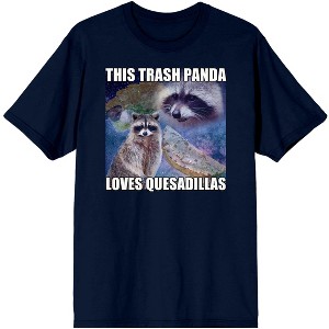 Screenshot Energy Meme Raccoon With Quesadillas In Space This Trash Panda Loves Quesadillas Unisex Navy Blue Graphic Tee - 1 of 3