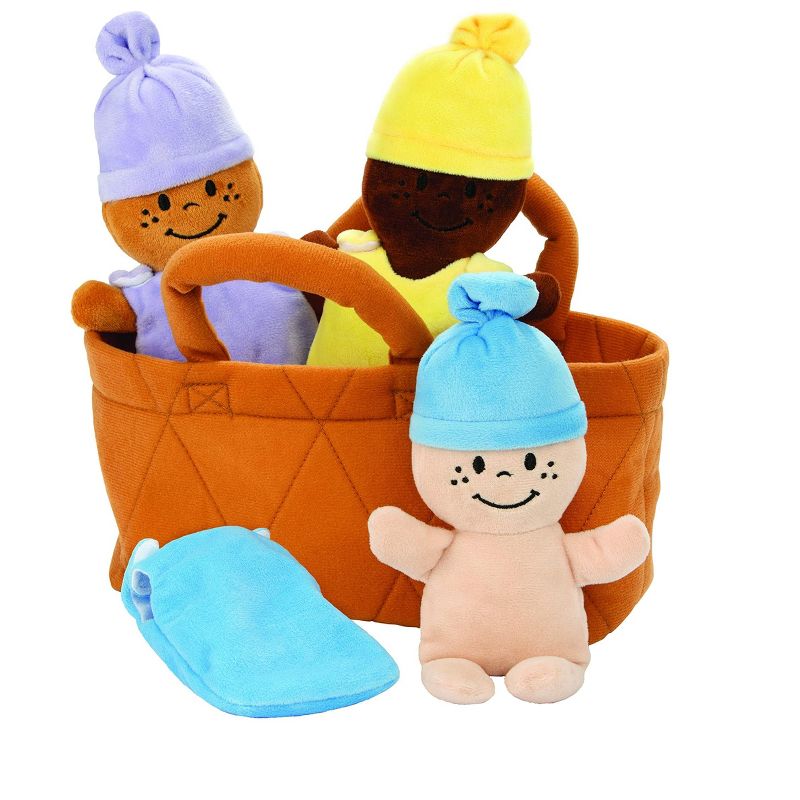 KOVOT Plush Babies in Soft Carrier Basket - Set of 3 Dolls with Removable Outfits that Giggle when Squeezed, 4 of 7