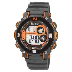 Men's Armitron Digital and Chronograph Textured Sport Resin Strap Watch - Gray/Black