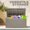 Infurnic Deck Boxes, Waterproof Deck Box with Large Storage Capacity for Patio Furniture, Garden Tools, All Weather Use, Brown, 60.8"*28.4"*29.2" - 3 of 4