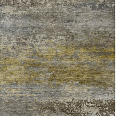 HomeRoots 5' X 8' Taupe Brown And Gold Abstract Washable Indoor Outdoor Area Rug