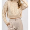 Women's CABLEKNIT TURTLENECK CROP SWEATER - Fore - 2 of 4
