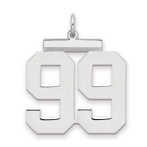 Black Bow Jewelry Sterling Silver, Athletic Collection, Large Polished Number 99 Pendant - 1 of 3