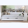 Kumasinova Versatile Twin/Full Size Daybed with Twin Size Trundle,Storage Shelves & Study Desk,Wooden Slatted Platform Bed Frame with 550lbs Max - 2 of 4