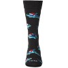 Memoi Men's "Santa Shark" Christmas Holiday Novelty Crew Sock Black 10-13 - 2 of 4