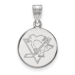 Black Bow Jewelry 14k White Gold Pittsburgh Penguins NHL Medium Pendant - 1 of 3