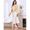 INSPIRE CHIC Women's Dressy Casual Tweed Jacket Double Breasted Long Sleeve Crop Blazer - 4 of 4