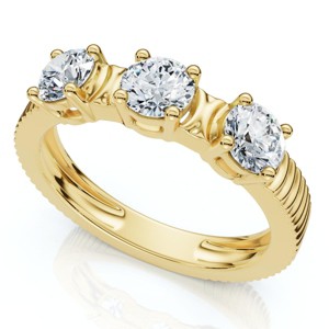 Pompeii3 3/4Ct Jade Diamond Wedding Stackable Ring 14k Gold or Platinum Lab Created - 1 of 4