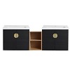 NicBex Floating Bathroom Vanity with Sink,Bathroom Sink Vanity with Soft Close Doors,Bathroom Sink Cabinet for Small Bathroom,Black/White - 2 of 4