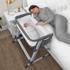 Simmons Kids' Dream Bedside Baby Bassinet Sleeper with Breathable Mesh and Adjustable Heights - Lightweight Portable Crib - Gray - image 3 of 4