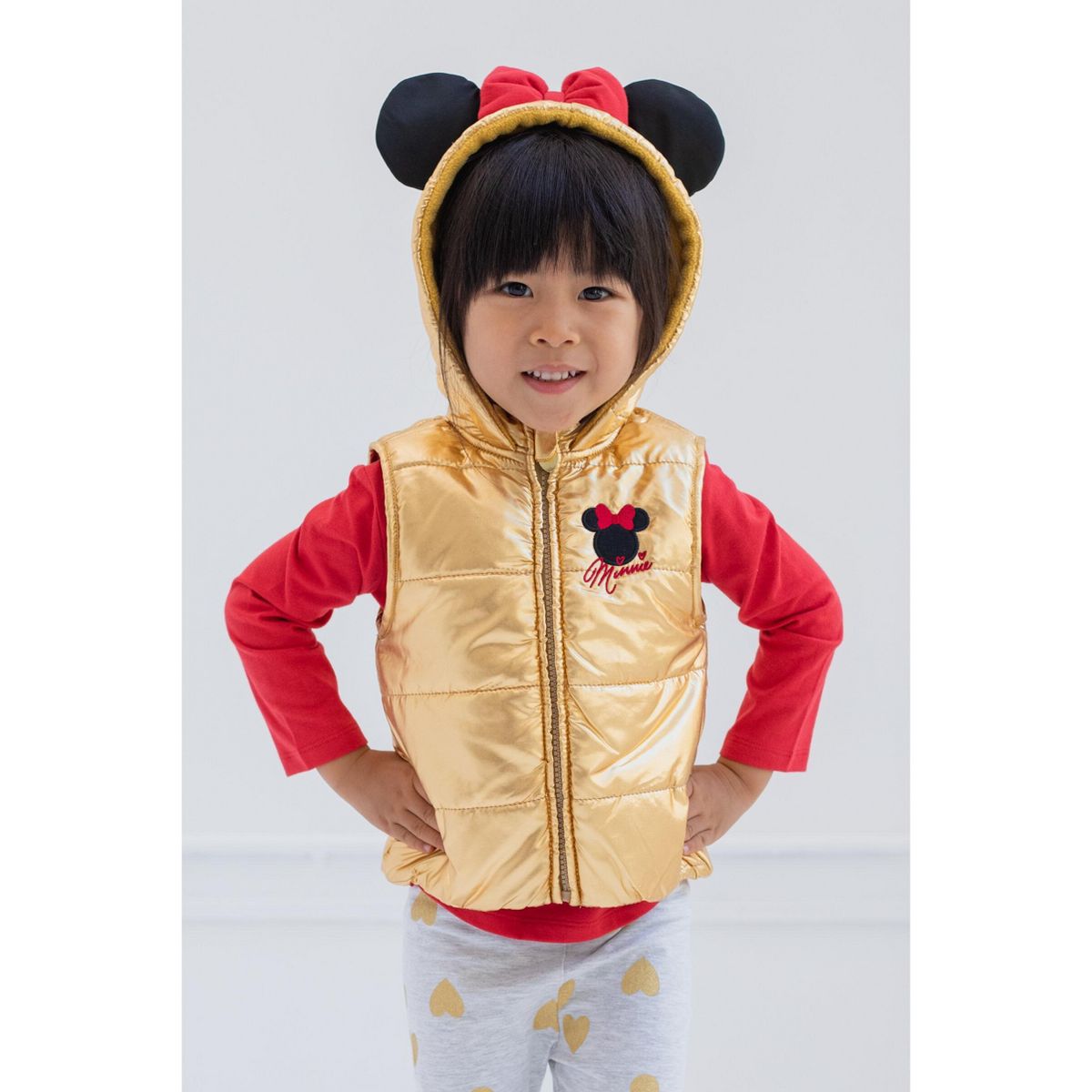 Disney Minnie Mouse Girls' Vest Tee and Leggings Set Little Kid to Big Kid - thumbnail 2