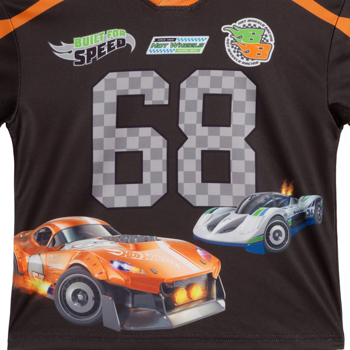 Hot Wheels Mesh V-neck T-Shirt and French Terry Jogger Pants Outfit Set Little Kid - thumbnail 7