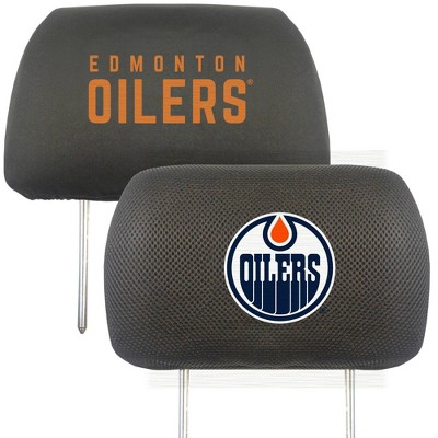 NHL Edmonton Oilers Embroidered Head Rest Cover Set - 2pc