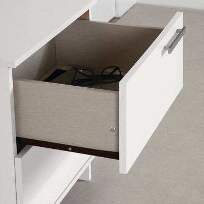 Pure White Scandinavian 2-Drawer Nightstand