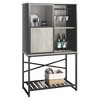 Bestier Rustic Industrial Buffet Cabinet with Adjustable Shelves & Sliding Mesh Doors, Retro Grey Oak-Light - 2 of 4
