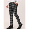 Lars Amadeus Men's Casual Slim Fit Flat Front Skinny Plaid Dress Pants - 2 of 4