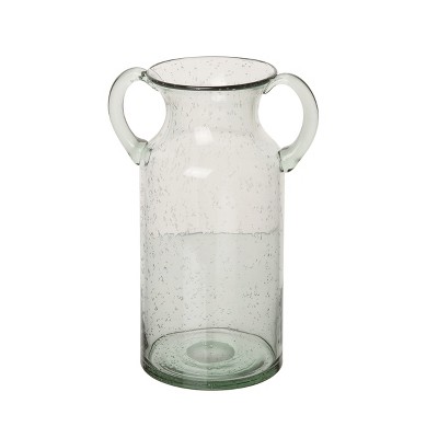 Transpac Glass Clear Everyday Double Handle Tall Vase