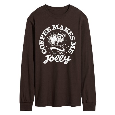 Men's - Instant Message - Coffee Makes Me Jolly Long Sleeve Graphic T-Shirt
