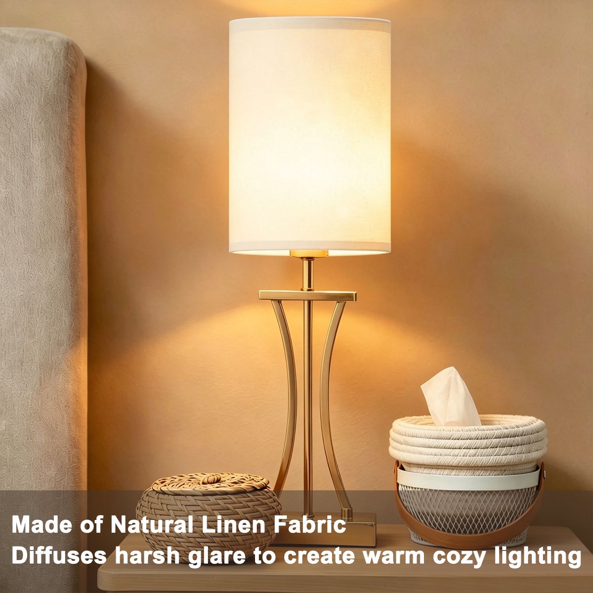 Unique Bargains Natural Linen Drum Design Spider Fitter Premium Fabric Lampshade 5.5 x 7.9 Inch 1 Pc - thumbnail 5
