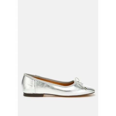 Обувь Rag & Co Womens Primrose Metallic Pleather Bow Ballerinas 10