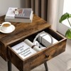 Retro Nightstand with Drawer and Tapered Legs, Rustic Brown End Table for Bedroom Living Room - 3 of 4