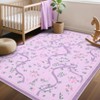 Floral Area Rug Machine Washable Rug For Playroom,Cute Throw Carpet For Girls,Low Pile Non Slip Non Shedding Rug - 2 of 4