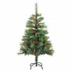 vidaXL Artificial Hinged Christmas Tree - Lifelike Appearance with Cones and Berries, Convenient Hinged Assembly - 2 of 4
