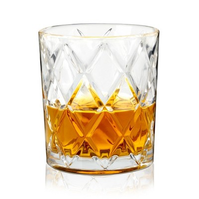 True Diamond Faceted Crystal Whiskey Tumblers Set of 4