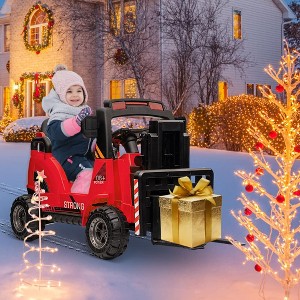12V Kids Ride-On Forklift with Liftable Fork & Pallet – Realistic Forklift Toy Car for Boys & Girls - 1 of 4