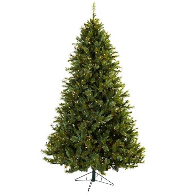 Nearly Natural 7.5-ft Majestic Multi-Pine Christmas Tree with Clear Lights