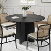 SpassWay 30"H Round Wood Dining Table Kitchen Table Conference Table with Criss Cross Legs - 2 of 4