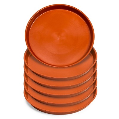 Okuna Outpost 6 Pack Round Plastic Plant Saucer Drip Trays Garden Flower Pot Base Container Indoor Outdoor 10"