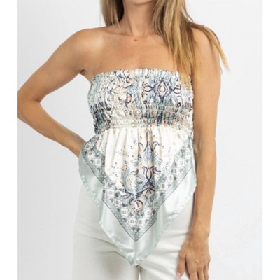 Women's SCARF SILK TUBE TOP - SUNDAYUP