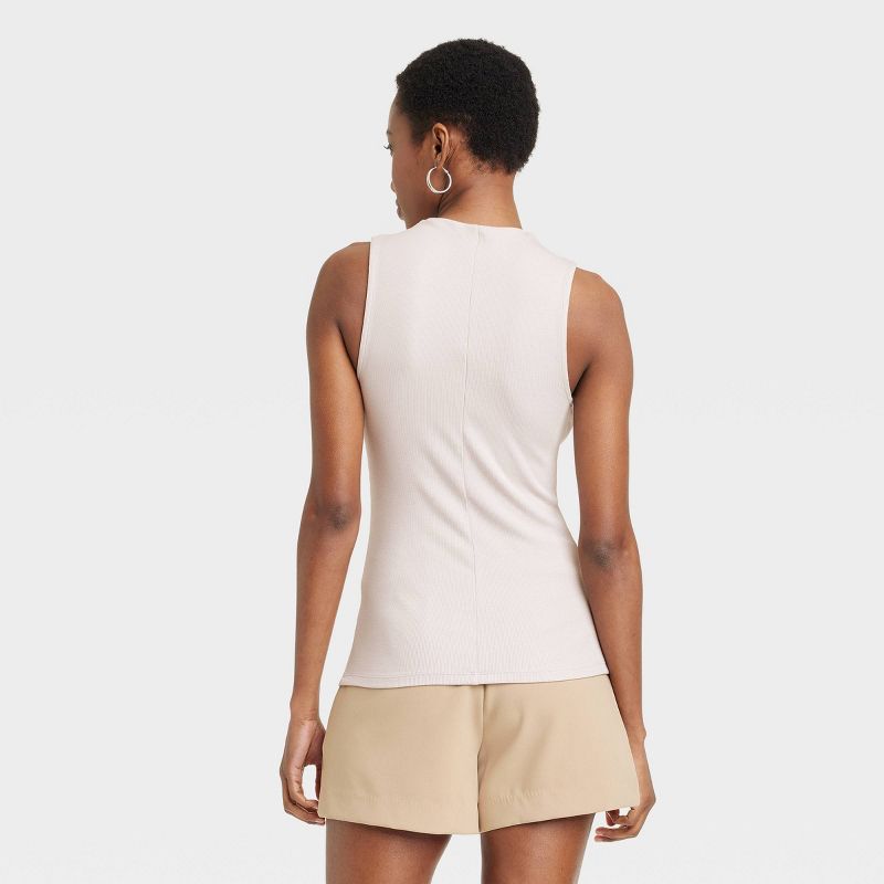 Women's Slim Fit Ribbed Tank Top - A New Day™, 3 of 8