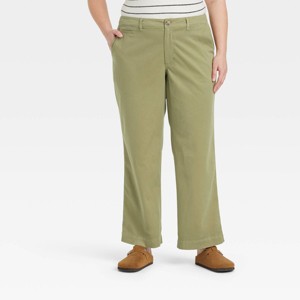 Women's Mid-Rise Straight Leg Relaxed Chino Pants - Universal Thread™ - 1 of 3