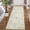 Washable Vintage Living Room Rugs, Distressed Floral Print Non Slip Bedroom Rugs, Low Pile Stain Resistant Accent Large Carpet for Home Office - 4 of 4
