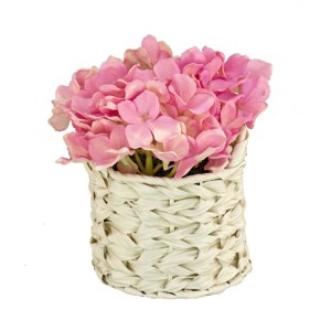 10" Artificial Mauve Hydrangea Arrangement in Basket - National Tree Company - 1 of 3