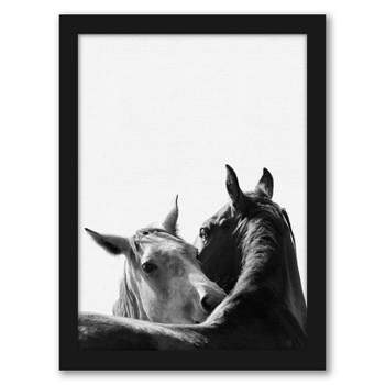 Americanflat Animal Minimalist Horses In Love By Nuada Black Frame Wall Art