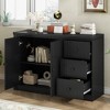 Adjustable Pull-Out Sideboard with Rotatable Extended Desktop, Entryway Console Table with Storage Cabinet and 3 Drawers for Entrance Living Room - 4 of 4