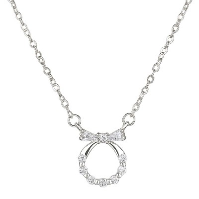 Silver Titanium Steel Bow - Shaped Modern Women's Necklace