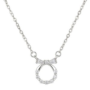 Silver Titanium Steel Bow - Shaped Modern Women's Necklace - 1 of 4