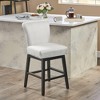 Fabric Swivel Counter Stool with Wooden Legs and Padded Seat for Living Room, Bedroom, or Home Office - 4 of 4