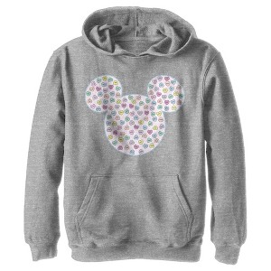 Boy's Mickey & Friends Candy Hearts Filled Logo Pull Over Hoodie - 1 of 4