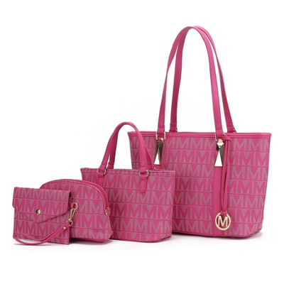 MKF Collection Marimar  M Signature Vegan Leather Women’s Tote – 4 Pcs set Handbag by Mia K