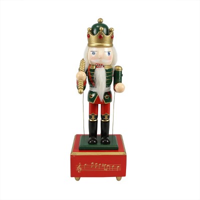 Northlight 12" Red and Green Animated King with Scepter Christmas Nutcracker