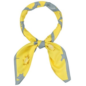 Elerevyo Women's Floral Contrast Color Silk Feeling Satin Square Scarves Bandanas 35.4" X 35.4" - 1 of 4